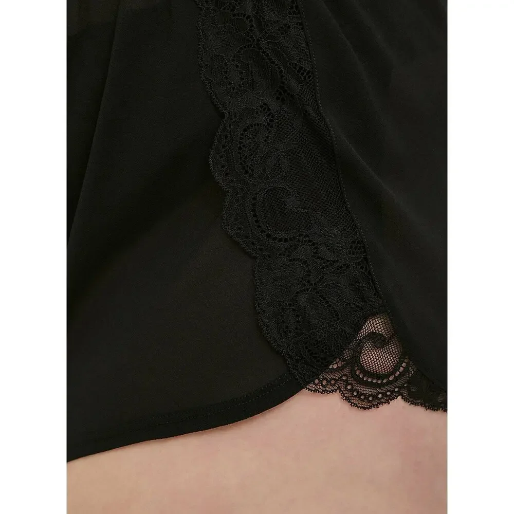 TORRID Black Chiffon & Lace Trim Sleep Shorts - Picture 5 of 6